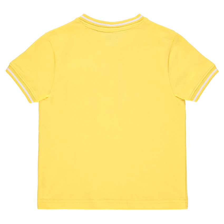 Polo manches courtes en coton avec détails en bord-côte 