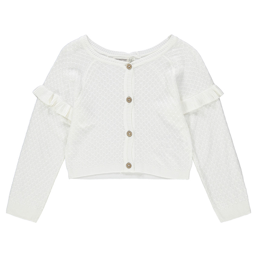 Gilet en tricot fantaisie avec manches volantées 