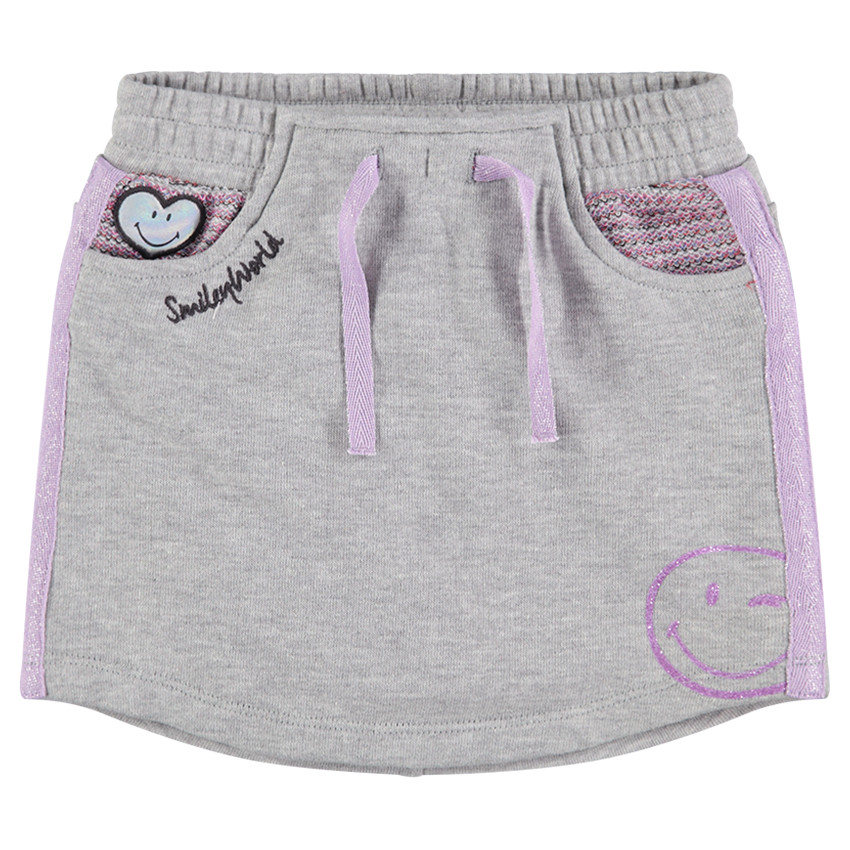 Jupe short en molleton avec badge et print Smiley 
