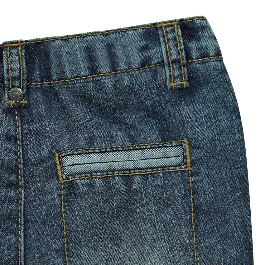 Jeans droit effet used doublé micropolaire 