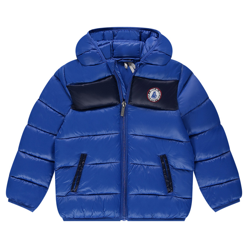 Doudoune légère avec bande contrastée et badge patché 