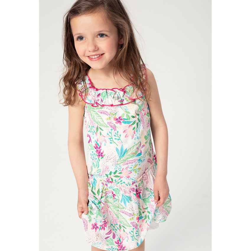 Robe à épaules ajourées et imprimé floral all-over 