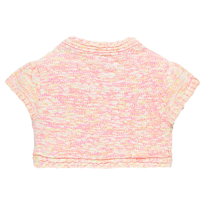 Gilet court manches courtes forme boléro en mailles mélangées 