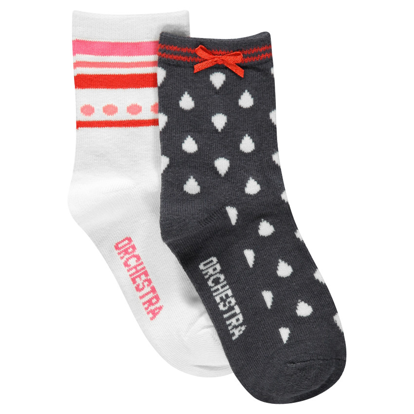 Lot de 2 paires de chaussettes imprimées fantaisie 