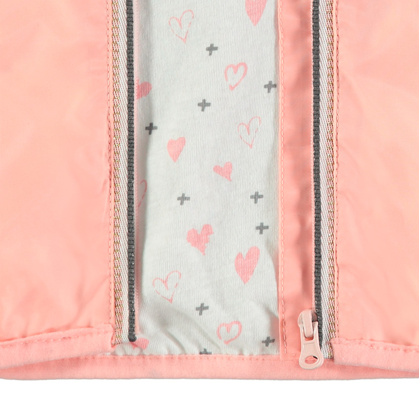 Coupe-vent uni doublé jersey avec motifs fantaisie printé all-over 