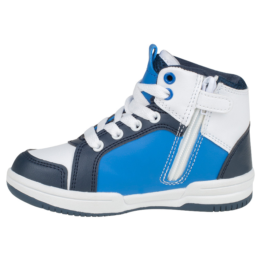 Baskets montantes à lacets et zip avec inscriptions printées 