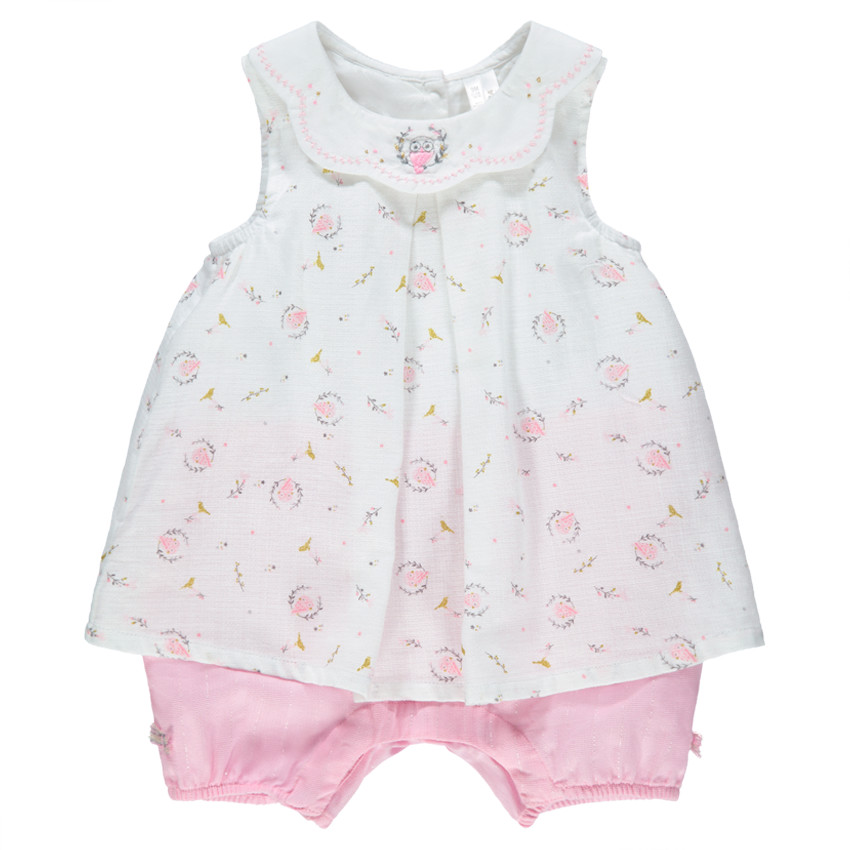 Combinaison courte effet 2 en 1 avec imprimé fantaisie 