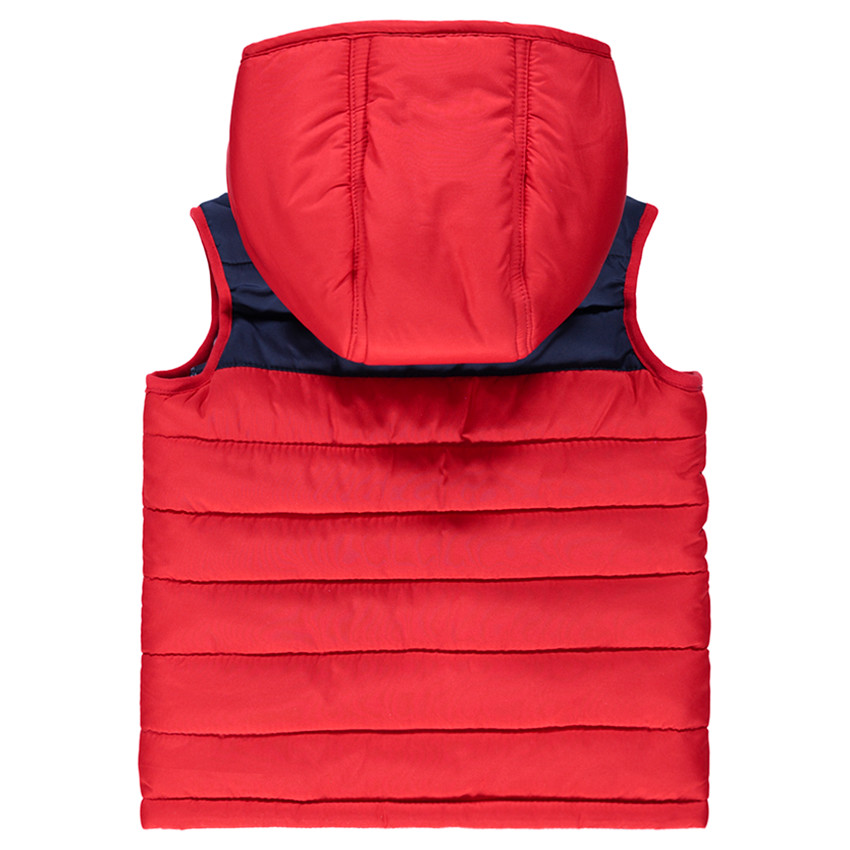 Doudoune sans manches matelassée avec capuche amovible 