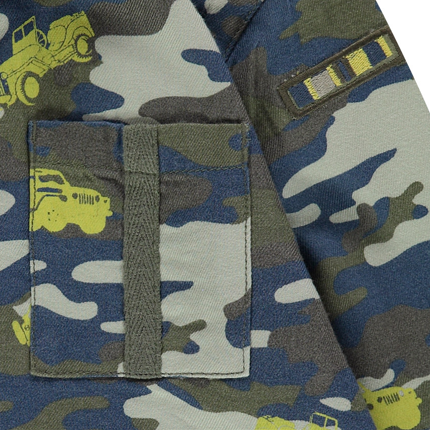 Chemise manches longues avec imprimé army et voitures 