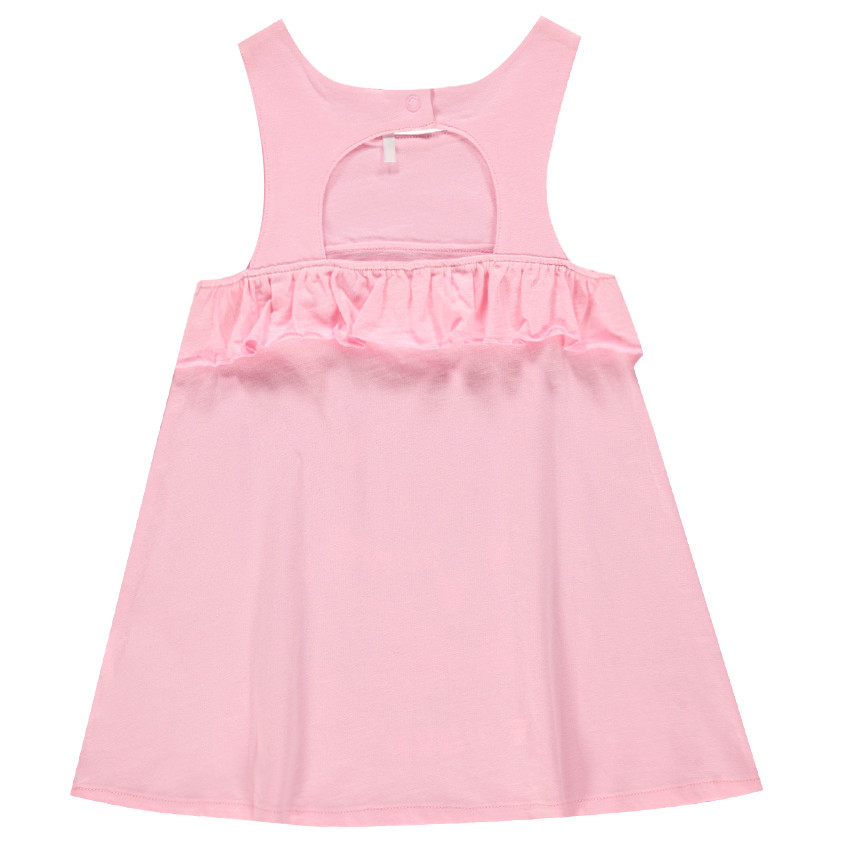 Robe sans manches avec dos ajouré et volant 