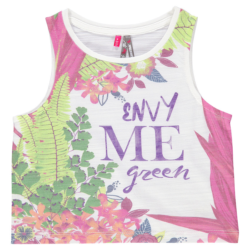 Débardeur court print fantaisie 