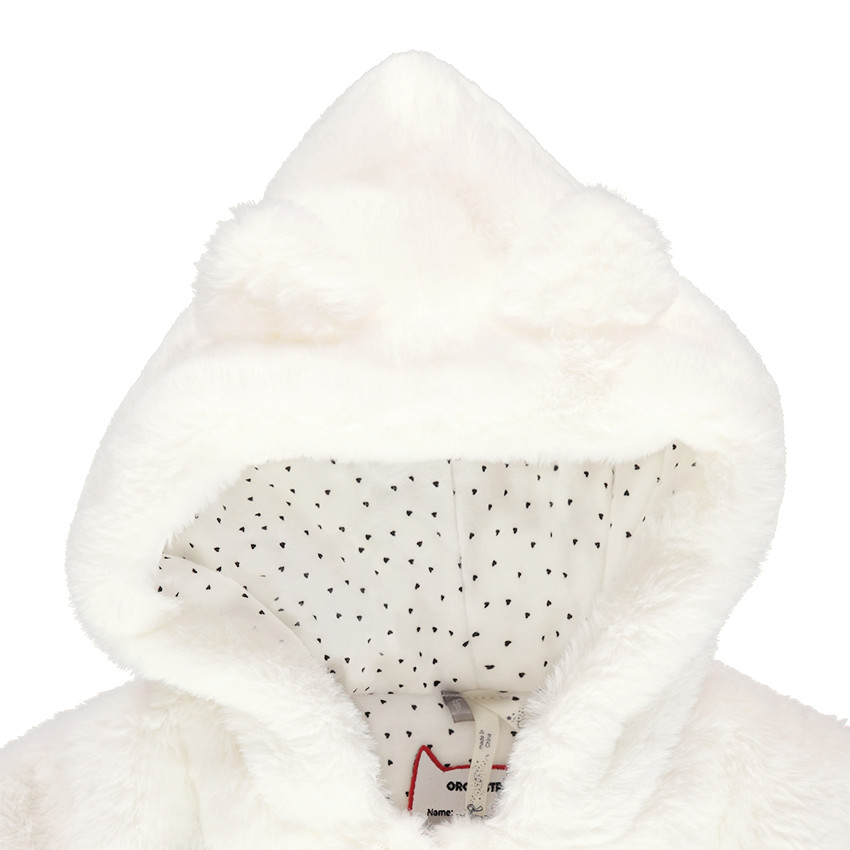 Veste en sherpa à capuche avec doublure en jersey imprimée all-over 