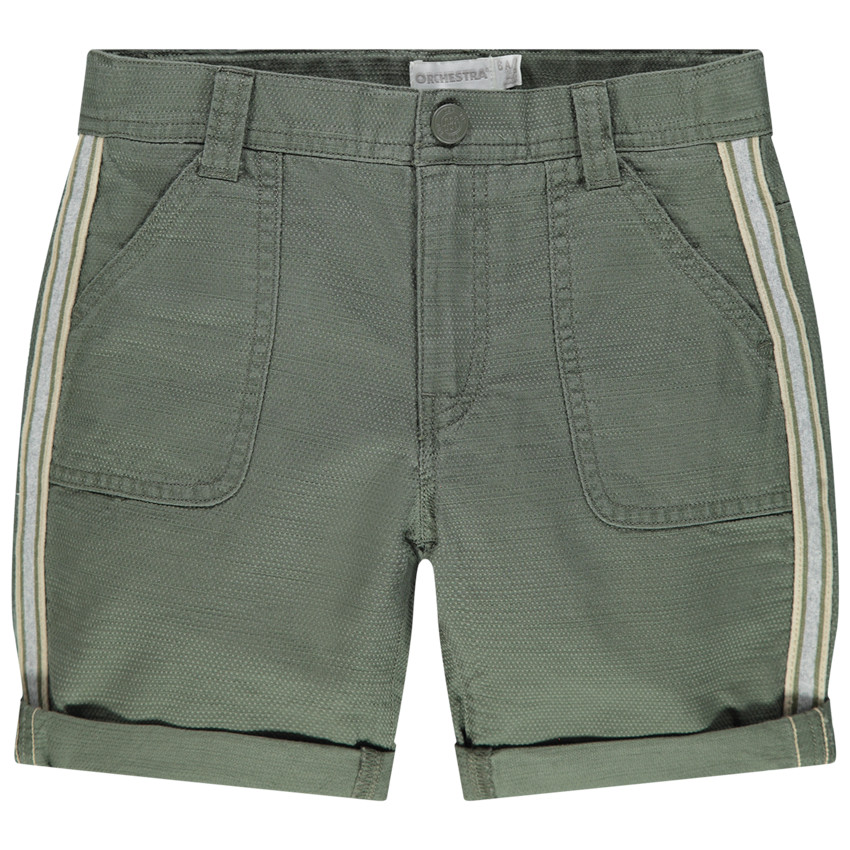 Bermuda en maille fantaisie à bandes sur les côtés 