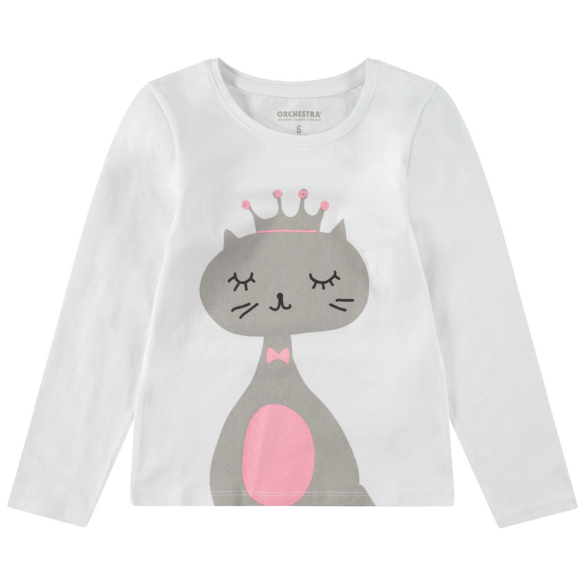 Tee-shirt manches courtes avec motif fantaisie printé 