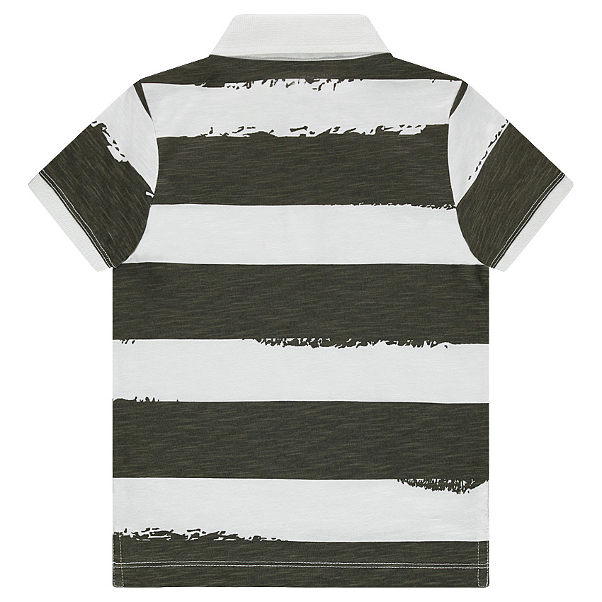 Polo manches courtes à bandes contrastées 