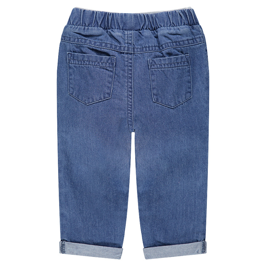Pantalon en chambray avec badge ourson 