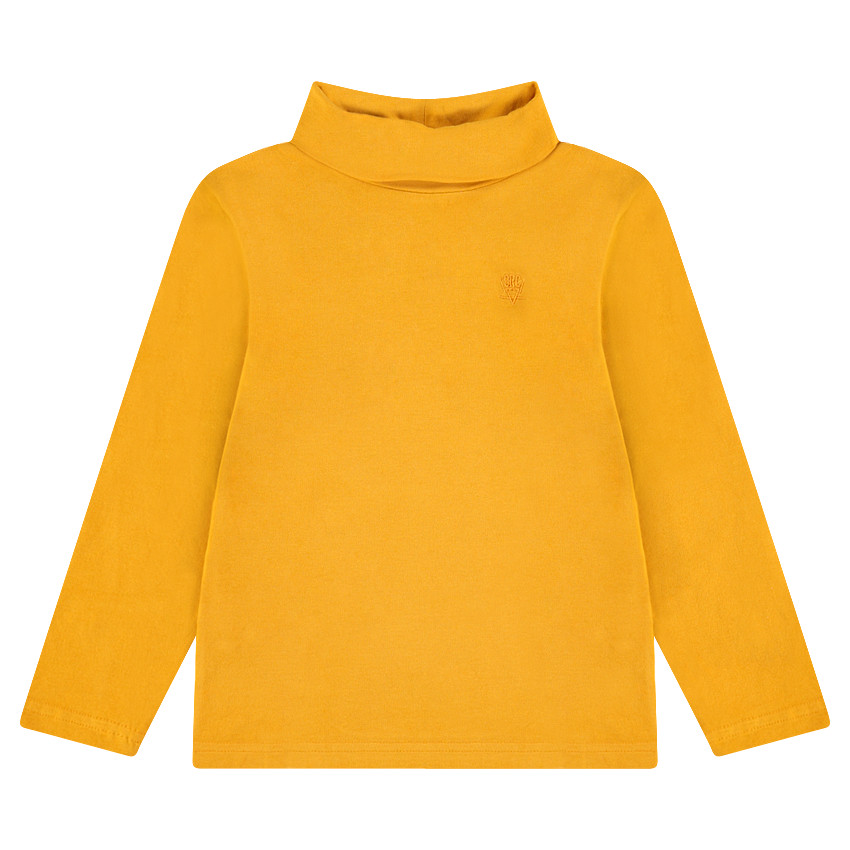 Sous-pull en jersey uni à col roulé avec logo brodé 