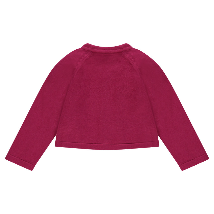 Gilet en tricot uni avec maille fantaisie 