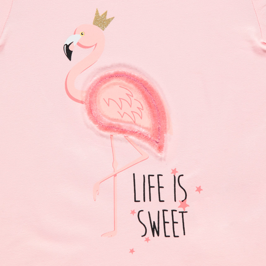 T-shirt manches courtes à motif printé et détail en relief 