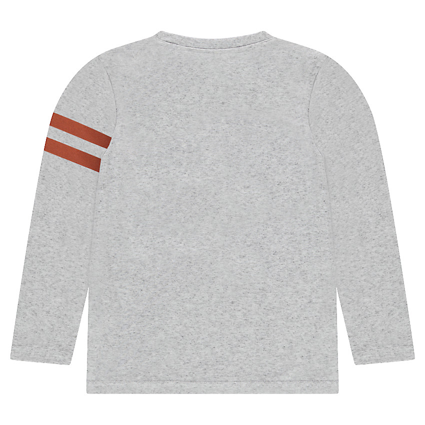 Junior - Tee-shirt manches longues avec texte printé et bandes contrastées 