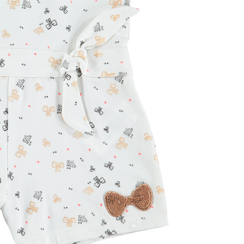 Combishort imprimée all-over avec bretelles pailletées 