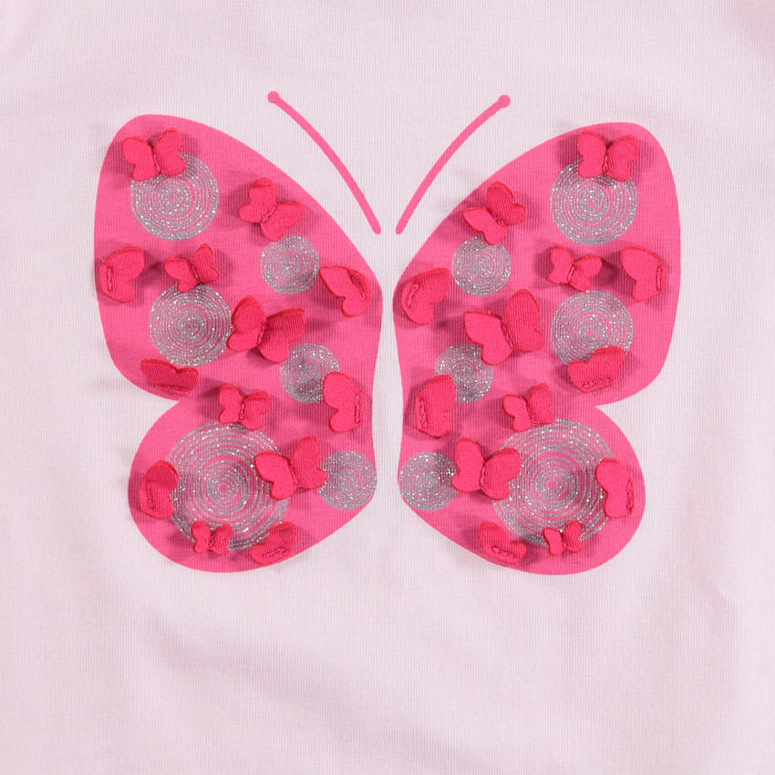 Tee-shirt manches courtes avec motif printé et détails en relief 