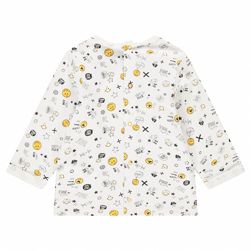 Tee-shirt manches longues en jersey avec Smiley printé all-over 