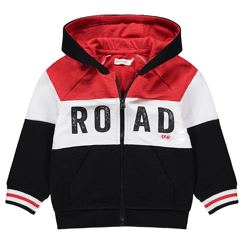 Gilet en molleton tricolore avec message printé 