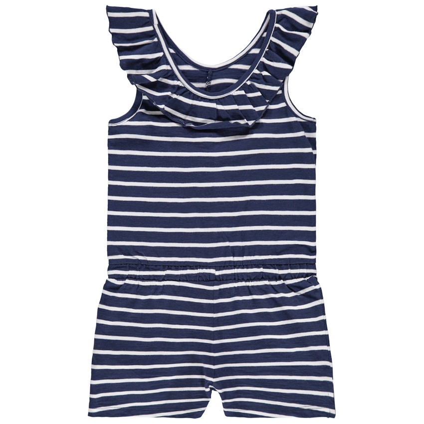 Combishort à rayures et volants 