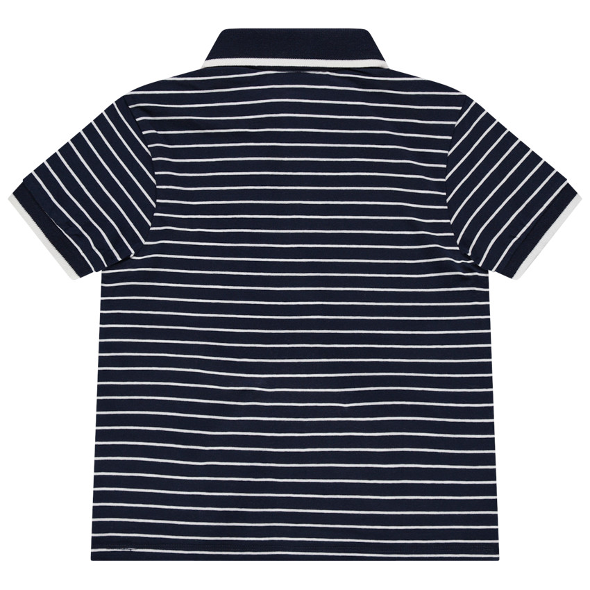 Polo manches courtes à rayures et print requin avec zip 