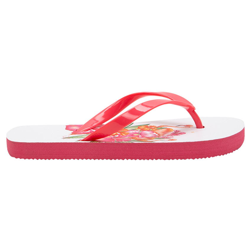 Tongs avec fleurs imprimées et bride unie 