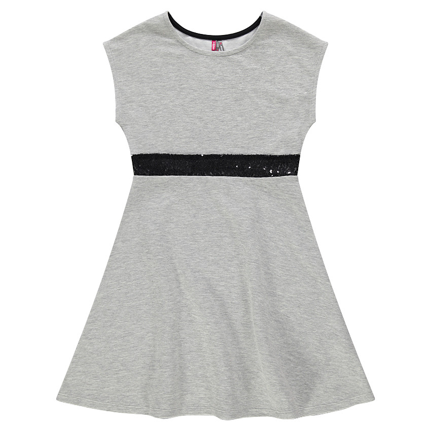 Junior - Robe en molleton sans manches avec bande en sequins noirs 