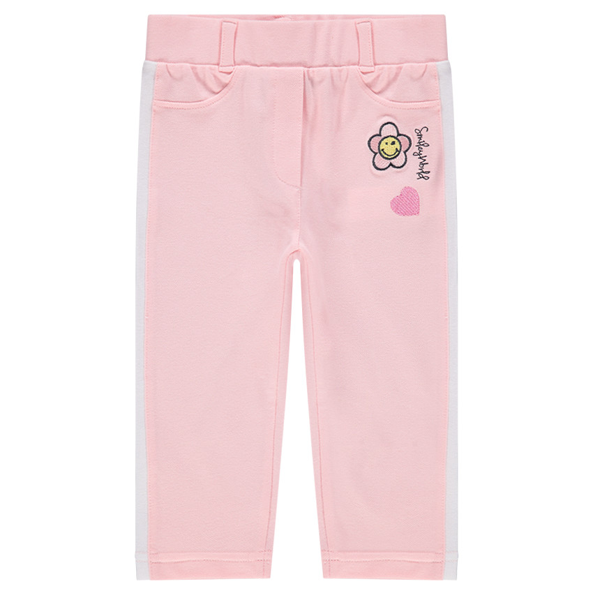 Effen kniebroek met contrasterende banden en geborduurd ©Smiley-motief 