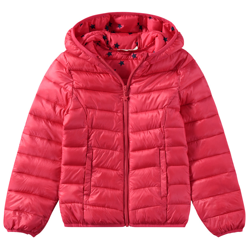 Doudoune light* imperméable à capuche avec sac de rangement à message printé 