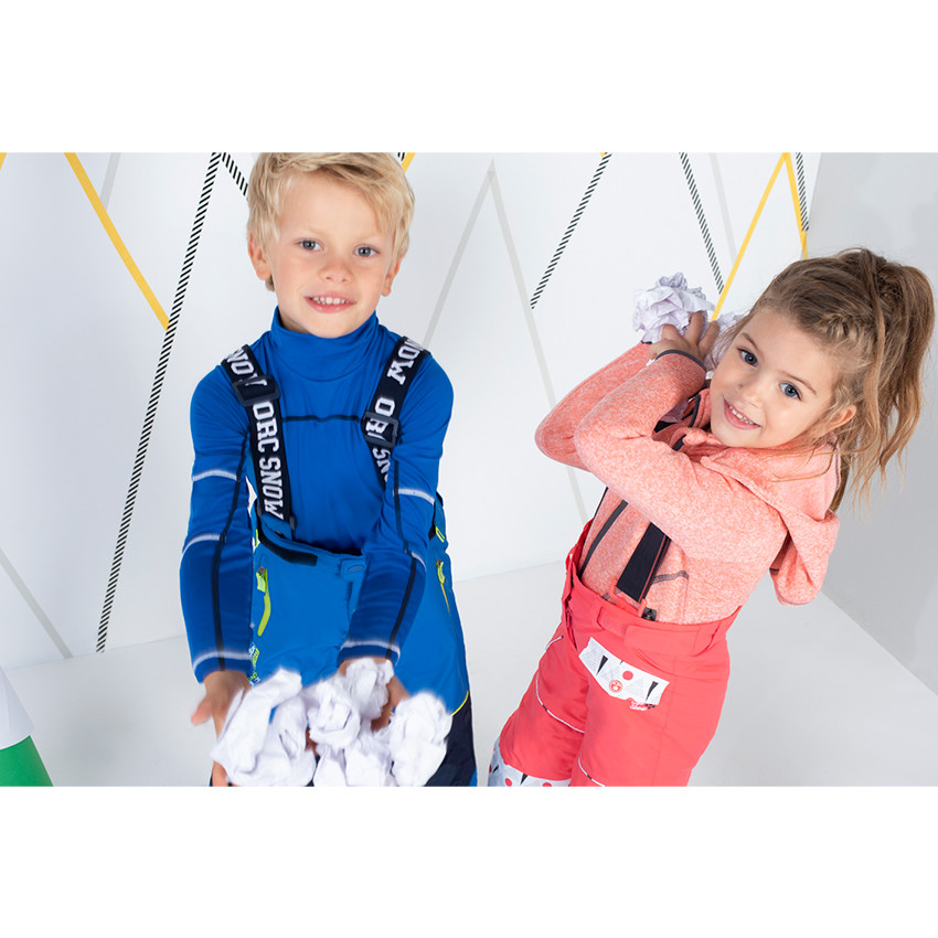 Sous-pull de ski technique en polyester avec inscriptions printées 