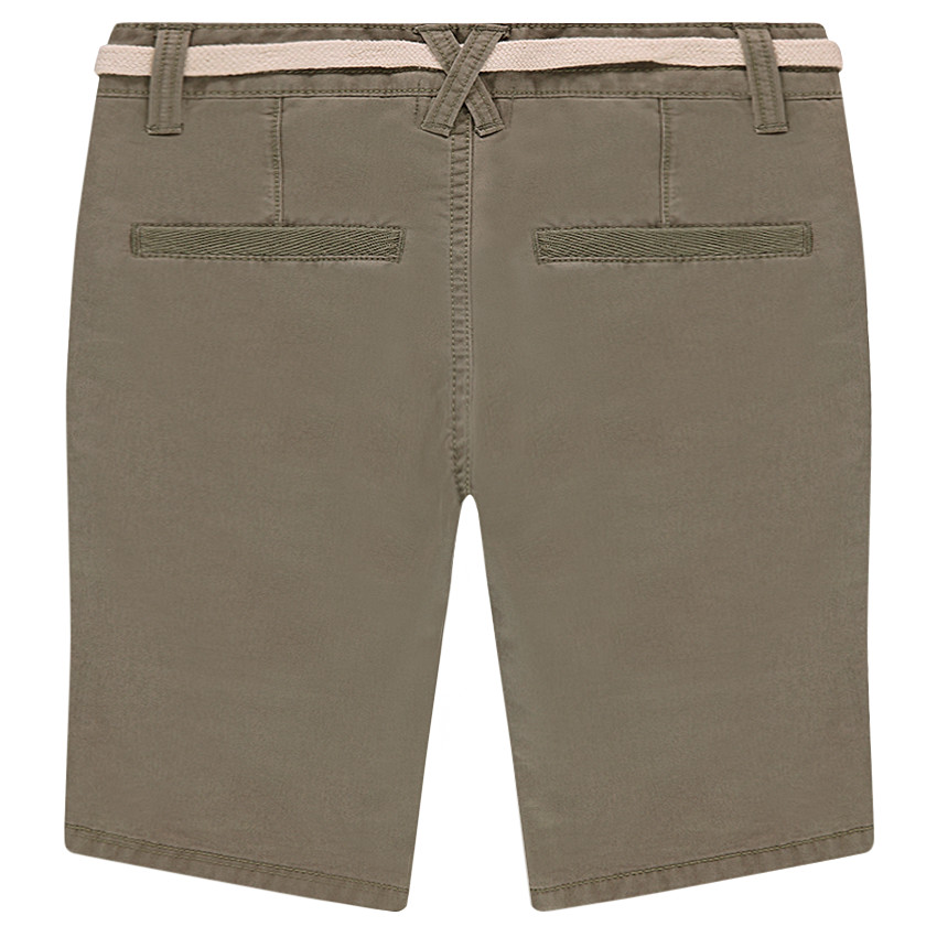 Bermuda en twill surteint avec ceinture amovible style lacet 