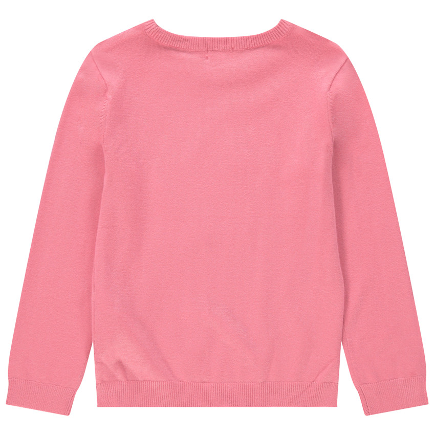 Pull en tricot uni avec motif fantaisie 