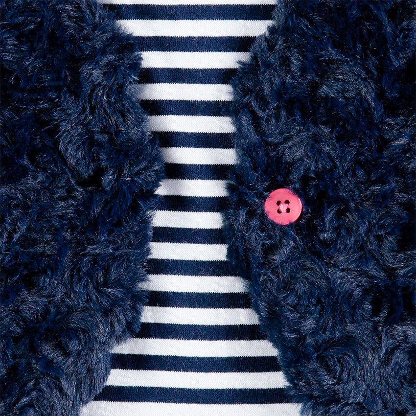 Gilet en sherpa avec doublure rayée en jersey 