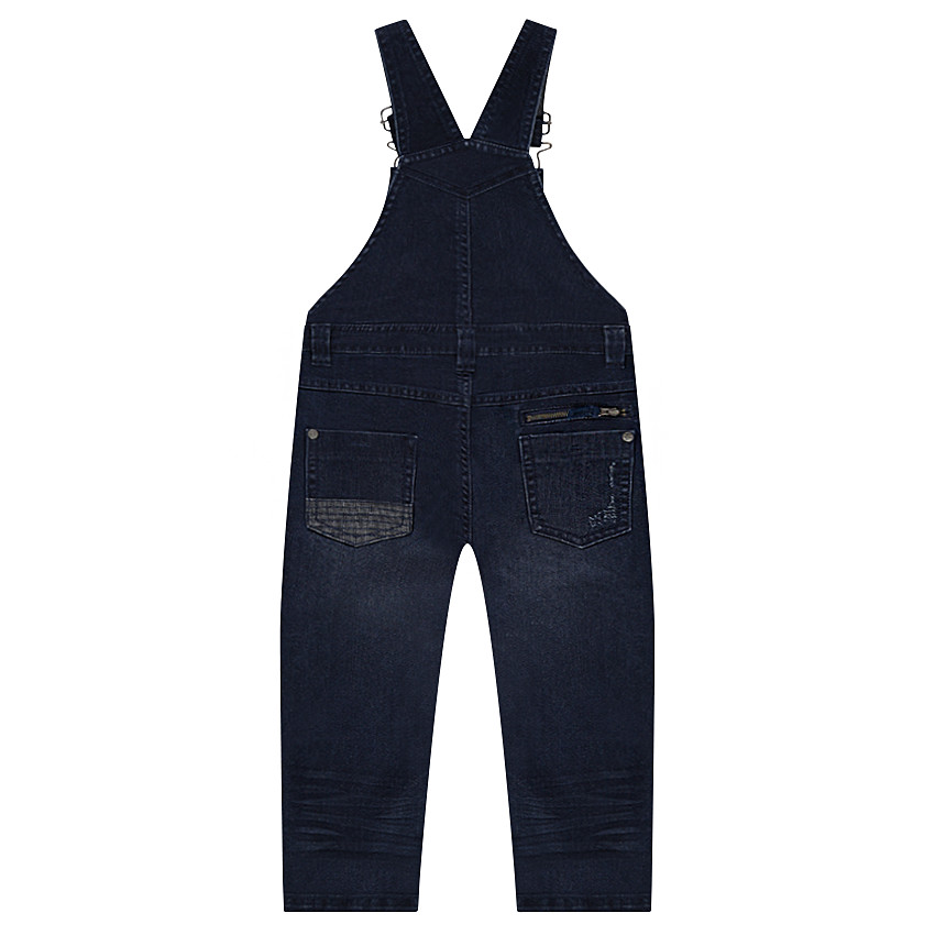 Salopette longueur 3/4 en jeans effet used  