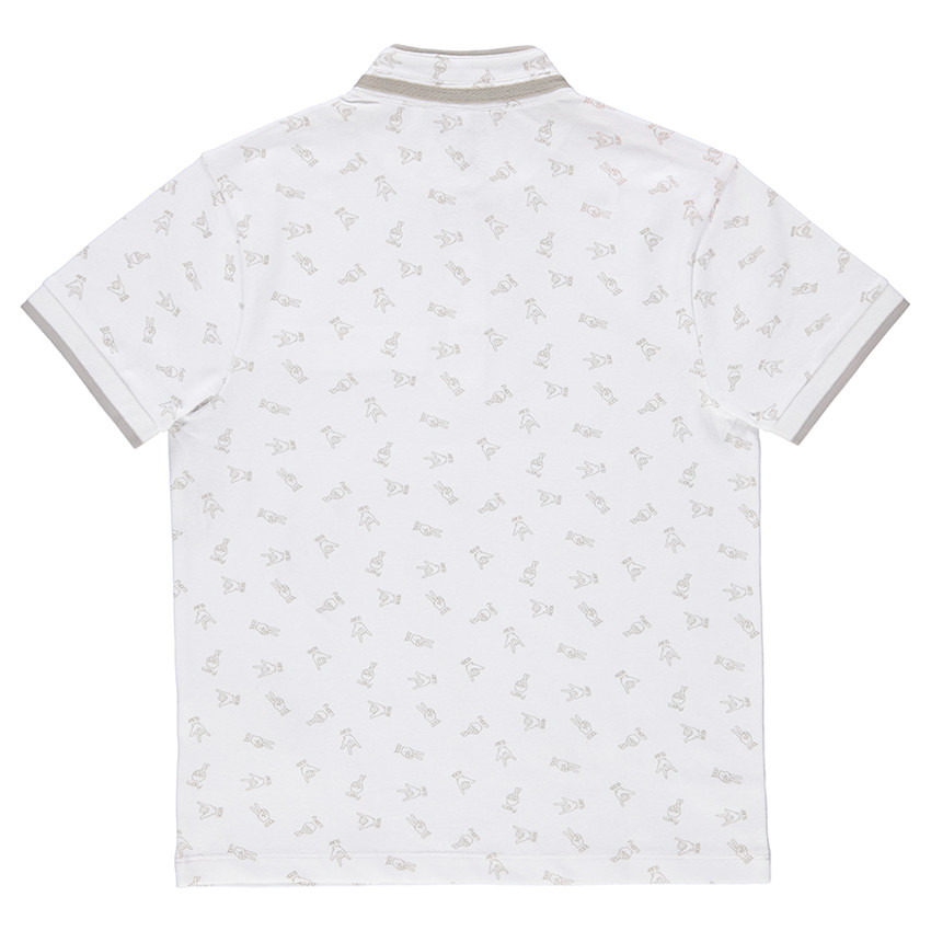 Junior - Polo manches courtes imprimé mains all-over avec col mao 