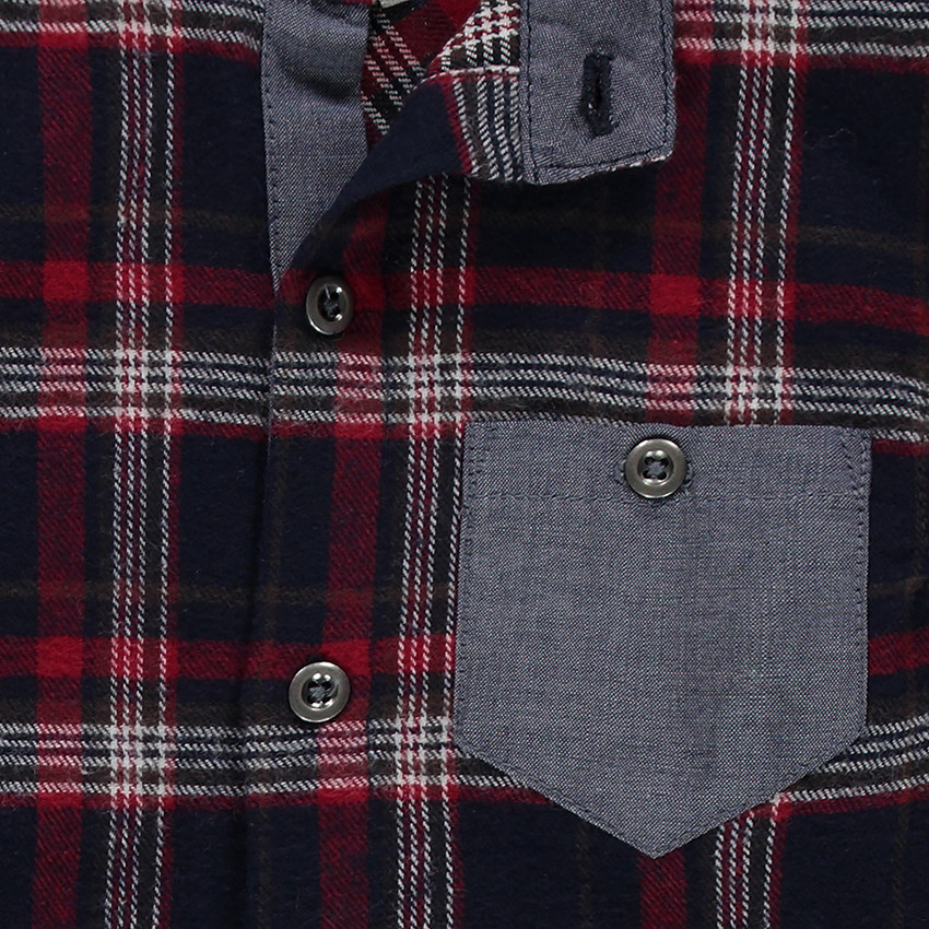 Chemise manches longues en flanelle à carreaux 
