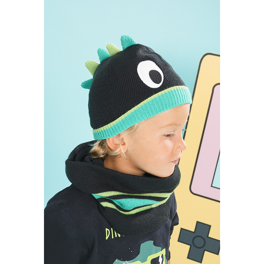 Ensemble imprimé bonnet snood motif dinosaure 