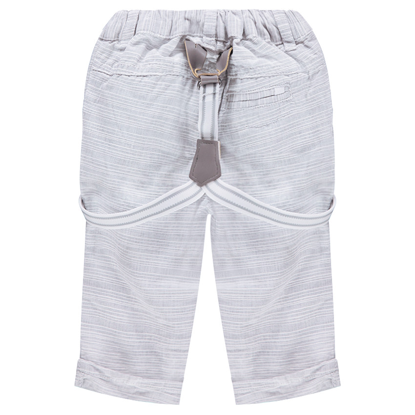 Pantalon en coton rayé avec bretelles amovibles 