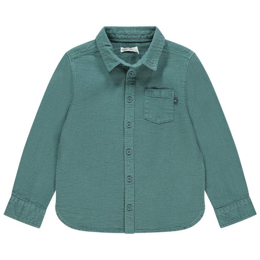 Chemise manches longues en nid d'abeille 