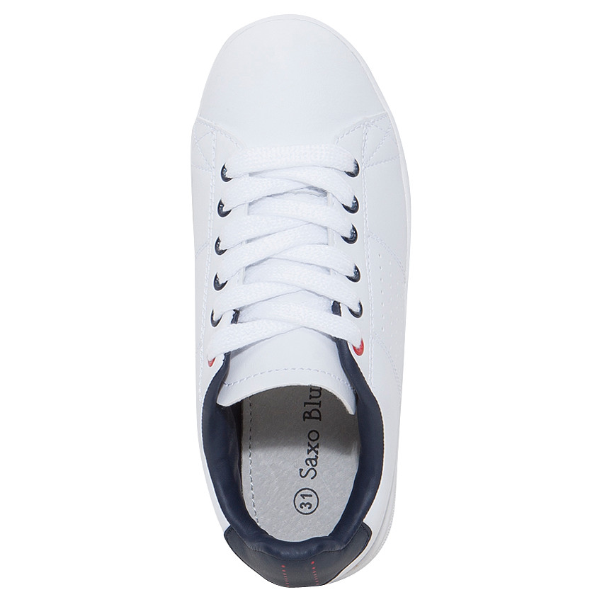 Baskets basses unies à lacets du 28 au 35 