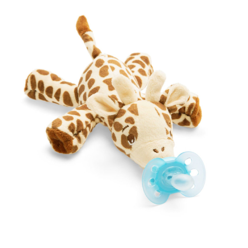 Attache-sucette + Sucette ultra soft 0-6 mois-Girafe 