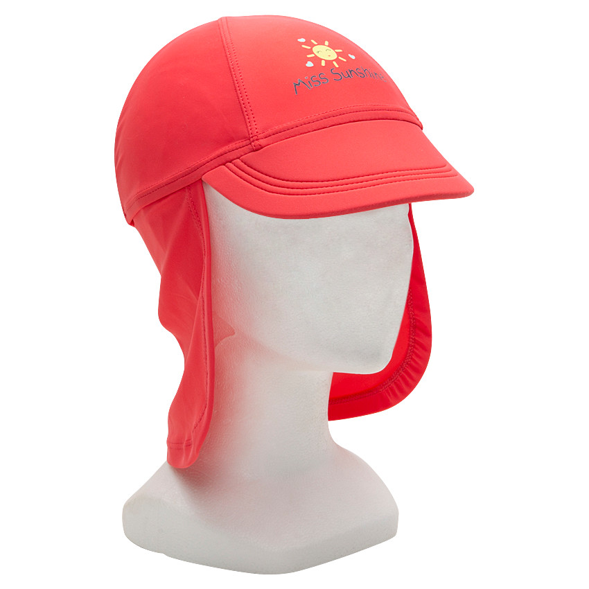 Casquette rouge nuque anti-UV SPF 50+ avec print fantaisie 