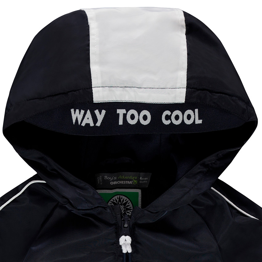 Coupe-vent à capuche avec insciption printée 