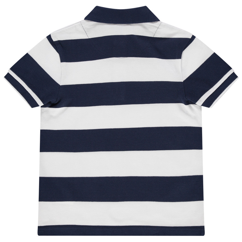 Polo manches courtes rayé en coton bio 