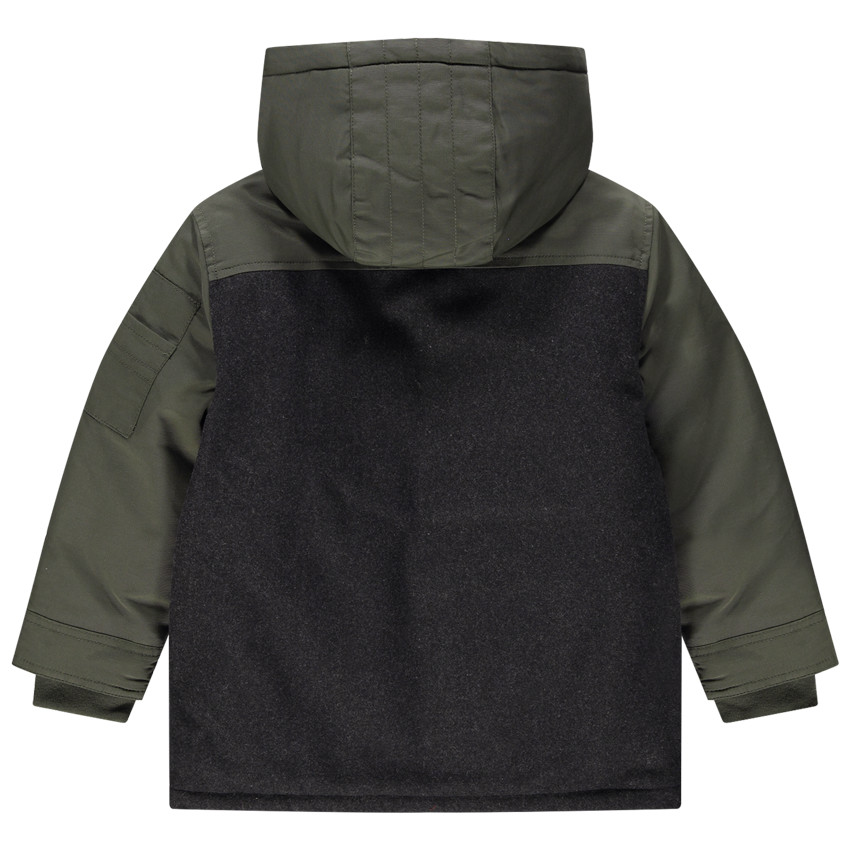 Parka bi-matière à larges poches plaquées  
